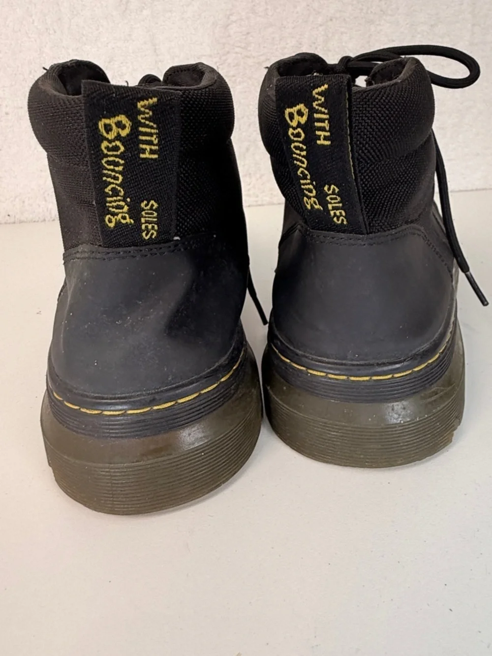 Dr Martens Bonny Boots Black Canvas Lace Up Chunky Sole Mens 11 Doc Martins